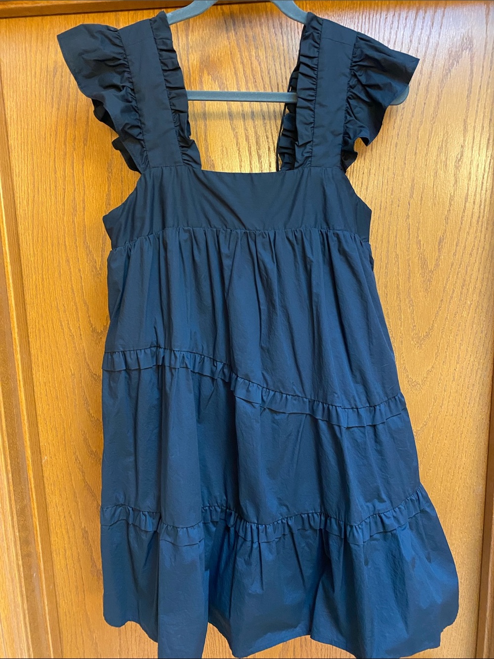 En Saison Black Ruffle-Strap Tiered Mini Dress from Anthropologie